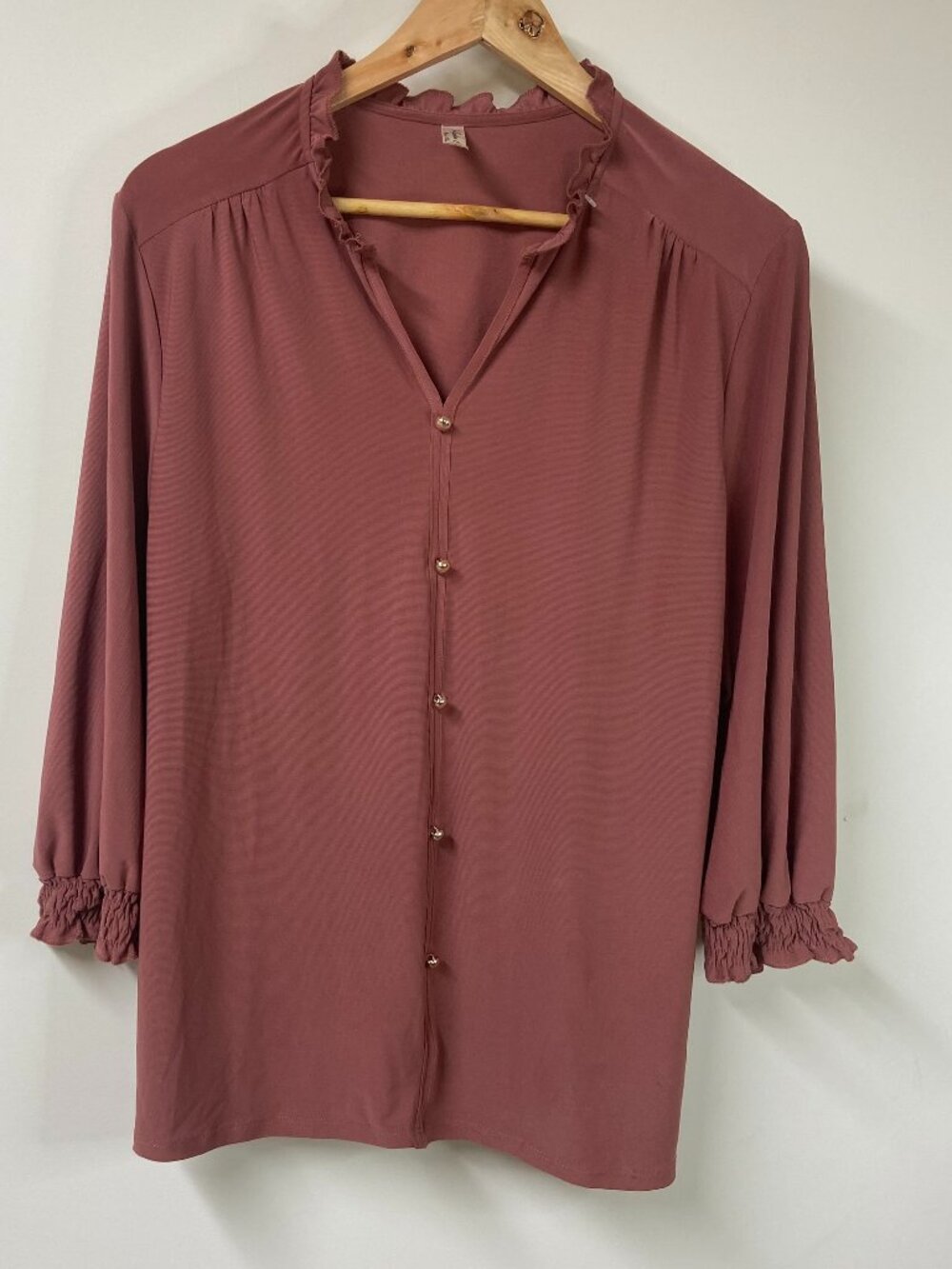 Per Seption Concept Women's Dusty Coral color 3/4 Sleeve Pullover Top XL